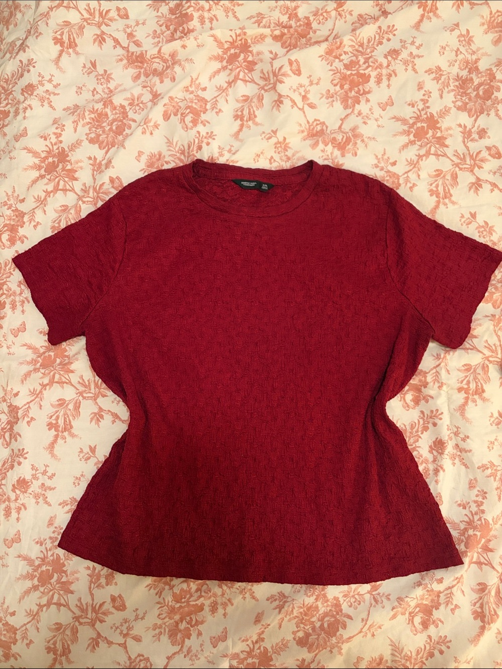 Simply Vera Vera Wang Short-Sleeve Knit Top in Wine Red